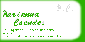 marianna csendes business card